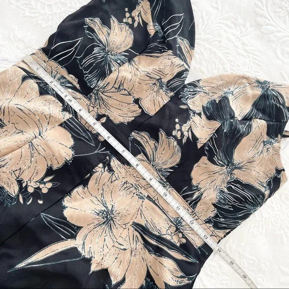 NWOT Lulus Darling Daylily Black Floral Print High-Low Maxi Dress Small - Picture 5 of 7